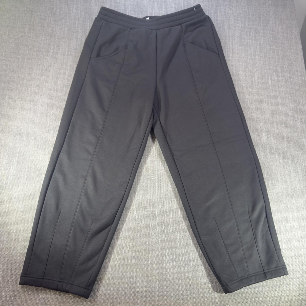 Halara Pants Womens Large Black Fleece Jogger Elastic Waist Pockets Winter